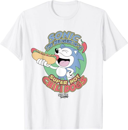 Discover Sonic The Hedgehog Super Hot Chili Dogs Retro Ad T-Shirt