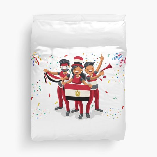 Discover Egypt Football Fans Duvet Cover