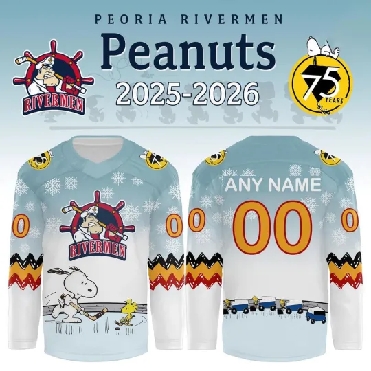 Discover Personalized Peoria Rivermen Peanutss Night 2025–2026 Hockey Shirt Men's Fan Gear