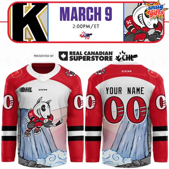 Discover Personalized Niagara IceDogs x Cliff Charge Hockey Shirt Men's Fan Gear Gift