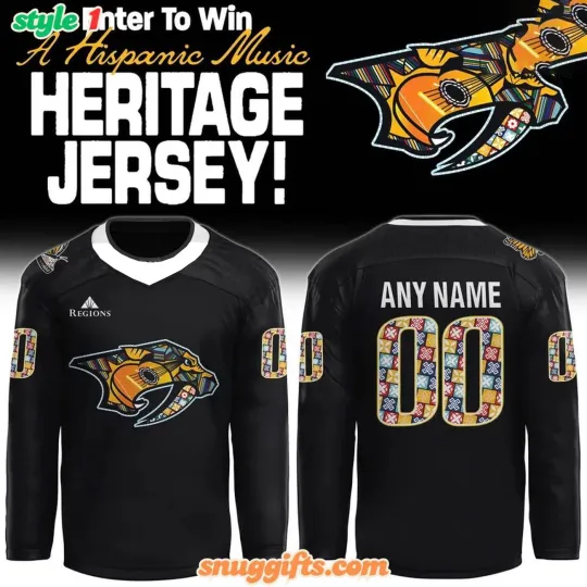Discover Personalized Nashville Predators Hispanic Music Heritage Night 2025 Hockey Shirt