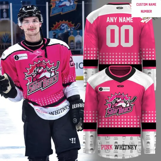 Discover Personalized Orlando Solar Bears Power Pink Pride Hockey Shirt Fan Gear Gift