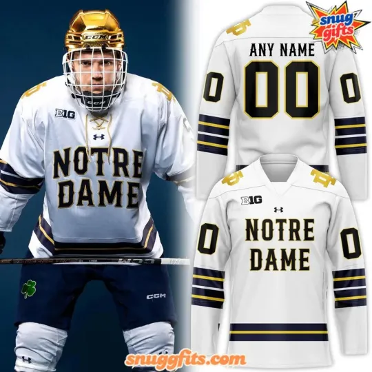 Discover Personalized ND Fighting Irish Hockey 2025-26 Lace Hockey Shirt Men's