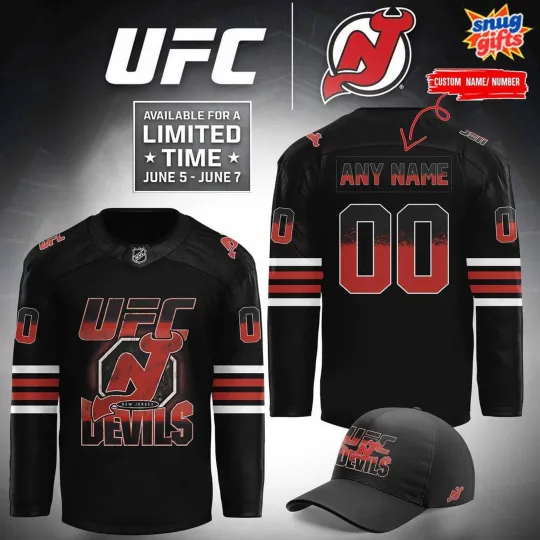 Discover Personalized New Jer.sey Devils x UFC 2025 Hockey Shirt Men's Fan Gear Gift