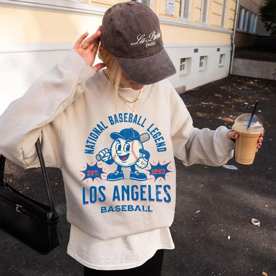 Discover Vintage Los Angeles Baseball Style Sweatshirt, Baseball Team Shirt, Los Angeles Game Day Tee,Sweat-Aldult-Youth Tshirt,Baseball Hoodie