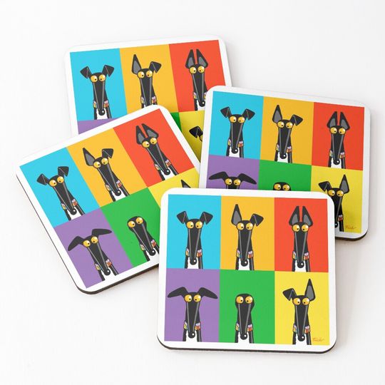 Discover Greyhound Semaphore Coasters (Set of 4)