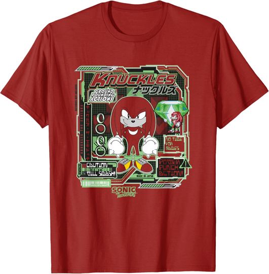 Discover Sonic The Hedgehog Knuckles Vintage Kanji Poster T-Shirt