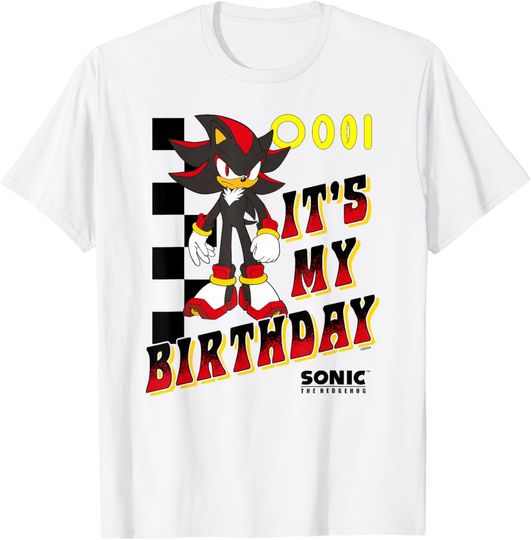 Discover Sonic The Hedgehog Shadow It's My Birthday Big Chest Logo T-Shirt