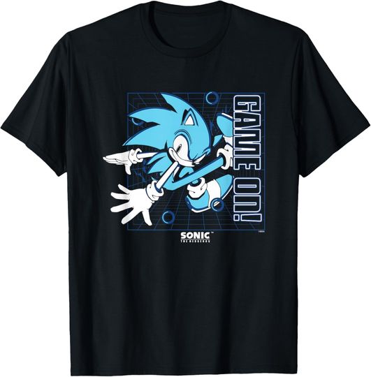 Discover Sonic The Hedgehog Game On! Gold Rings Vintage Grid T-Shirt