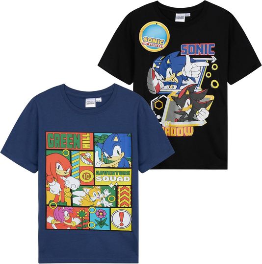 Discover Sonic The Hedgehog Boys T Shirts 2 Pack Short Sleeve Tshirt Soft Breathable Tops