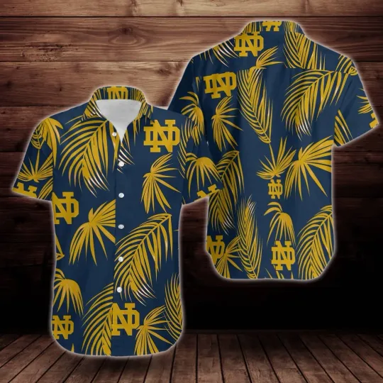 Discover ND Fighting Irish Flower Short Sleeve Hawaiian Shirt