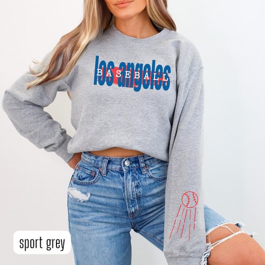 Discover LA Baseball Sweatshirt, Los Angeles Game Day Crewneck, Baseball Merch, Gift for Baseball Fan, L.A. Apparel, Los Angeles Baseball Merch