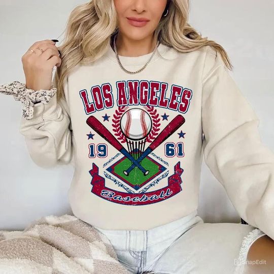 Discover Los Angeles Baseball Shirt Hoodie Sweatshirt for Youth and Adults, Retro Sport Fan Apparel, Vintage Athletic Design, Casual Everyday Outfit
