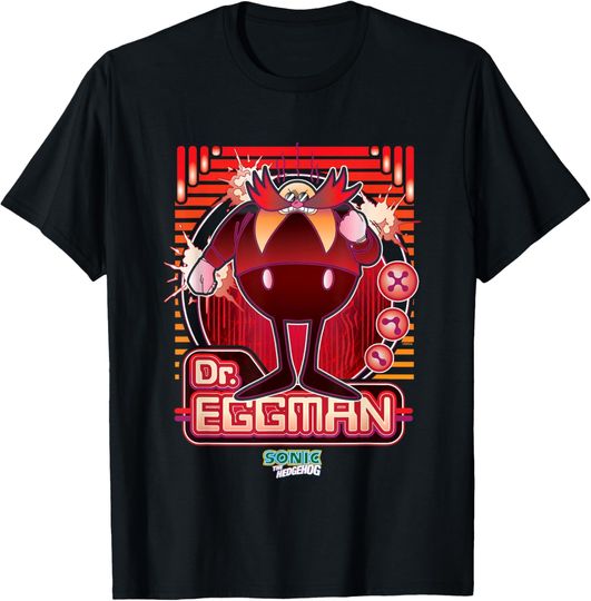 Discover Sonic The Hedgehog Dr. Eggman Furious Portrait Retro T-Shirt