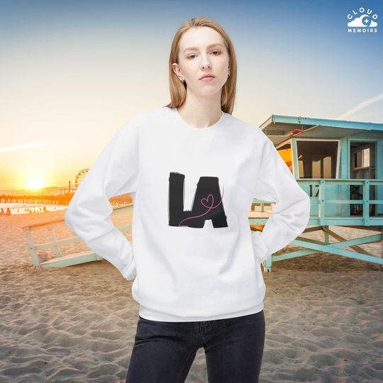 Los Angeles Love Sweatshirt: Unisex LA Heart Softstyle Sweater, California Love, Dodgers