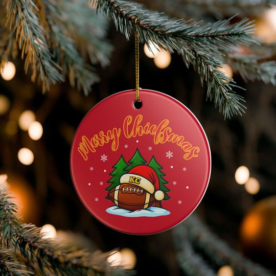 Discover Merry Chiefsmas Ceramic Christmas Ornament, Kansas City Football Tree Decor, KC Fan Gift, Christmas Holiday Decor, Festive Ornament Gift