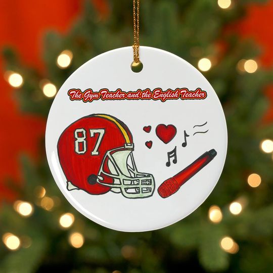 Discover The Gym Teacher and The English Teacher, Ceramic Christmas Ornament, Kansas City Chiefs KC 2023