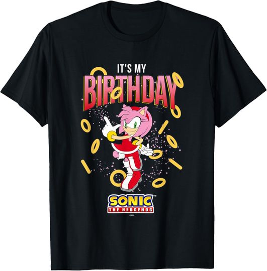 Discover Sonic The Hedgehog Birthday It's My Birthday Amy Rose Rings T-Shirt