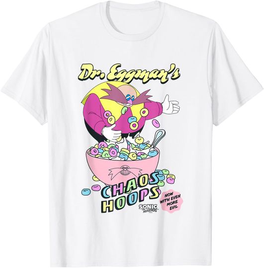 Discover Sonic The Hedgehog Dr. Eggman's Chaos Hoops Cereal Retro T-Shirt
