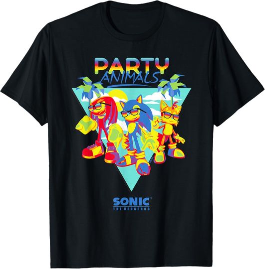 Discover Sonic the Hedgehog - "Party Animals" Sonic, Tails, Knuckles T-Shirt