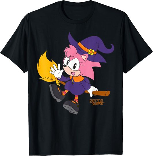 Discover Sonic The Hedgehog Halloween Amy Witch Disguise T-Shirt