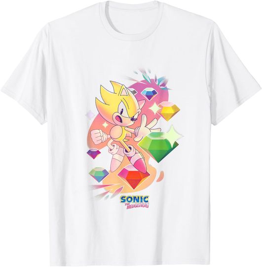 Discover Sonic The Hedgehog Super Sonic Chaos Emeralds Vintage T-Shirt