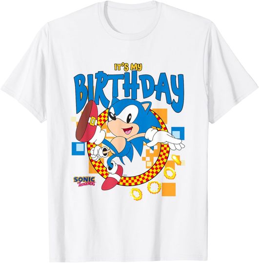 Discover Sonic The Hedgehog Birthday It's My Birthday Cheering Sonic T-Shirt