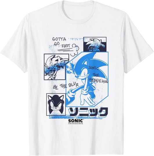Discover Sonic The Hedgehog Gotta Go Fast Vintage Sketch Panels T-Shirt