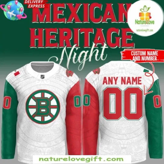Discover Boston Bruin 2025 Mexican Heritage Night Hockey Jersey All Size