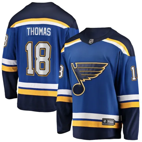 Discover Thomas Blue St. Louis Blue Home Breakaway Player NHL Jersey