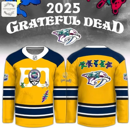 Discover NHL Nashville Predator Grateful *Dead 60th 2025 Hockey Jersey Size S-5XL