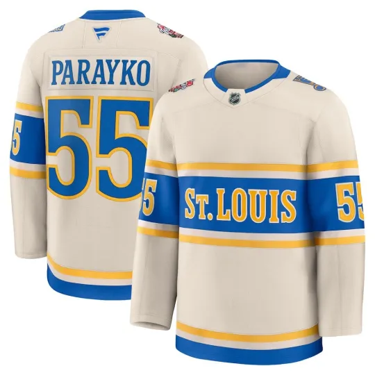 Discover Parayko St. Louis Blue 2025 NHL Winter Classic Premium Player Jersey - Cream