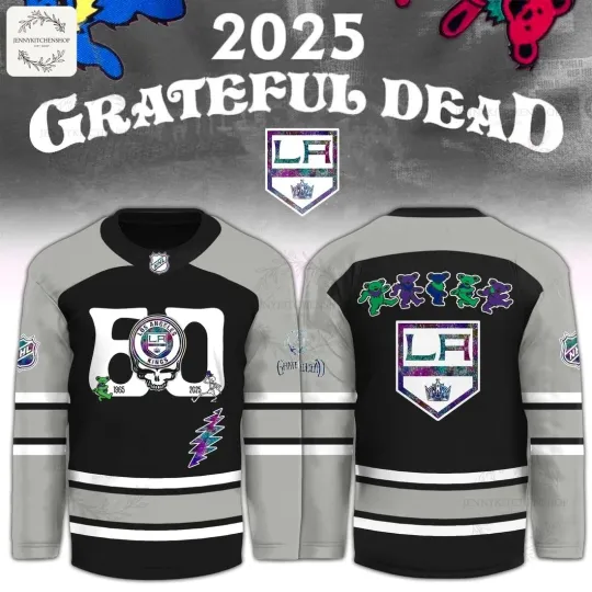Los Angeles Kings Grateful Dead 60th Anniversary Hockey Jersey