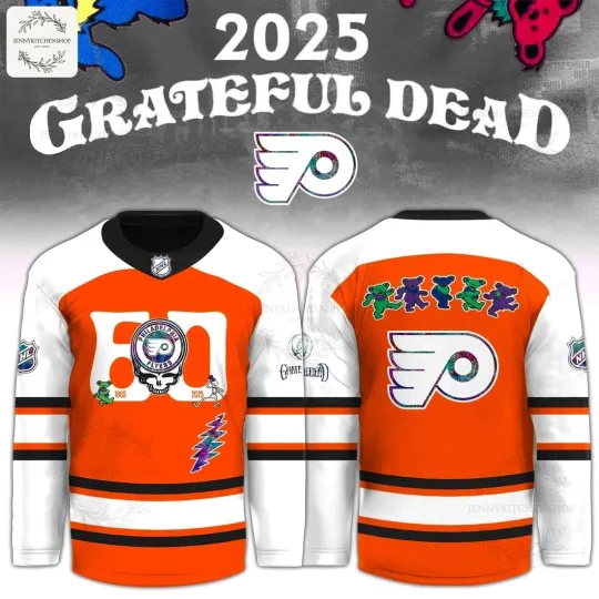 Discover NHL Philadelphia Flyer Grateful *Dead 60th 2025 Hockey Jersey Size XS-5XL