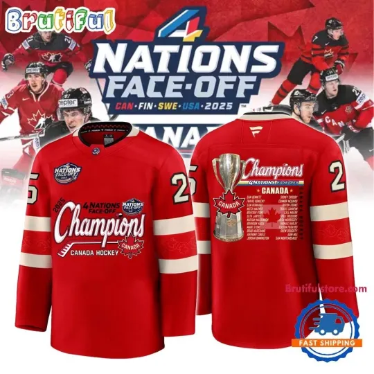 Discover Canada 2025 4 Nation Face off Champions Second Winner Hockey Jersey
