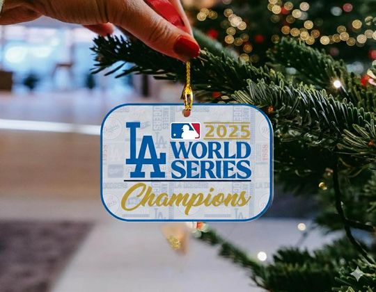 Discover Los Angerles Baseball 2025 Champs Acrylic Ornament, World Series 2025 Champions  Ornament, Back To Back Ornament.