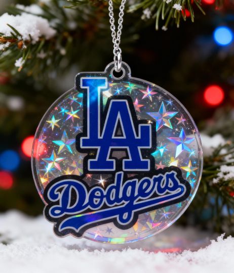 Discover Holographic LA Dodgers Ornament, Custom MLB Christmas Gift
