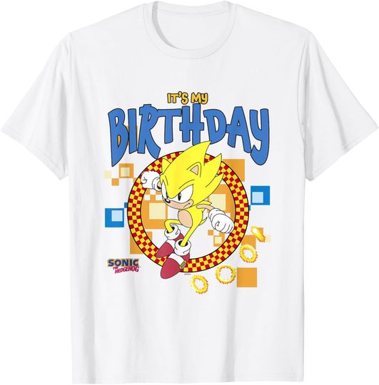 Discover Sonic The Hedgehog Birthday It's My B-Day Super Sonic T-Shirt