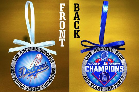 Discover Los Angeles DODGERS - LA Dodgers Ornament - 2024 World Series Champions - 3" in diameter Double-Sided Keepsake Ornament - MLB World Series