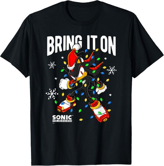Discover Sonic The Hedgehog Christmas Bring It On Shadow Xmas Lights T-Shirt