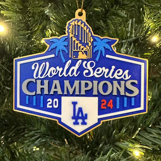 Dodgers World Series Champions 2024 Christmas Ornament: 3D Print
