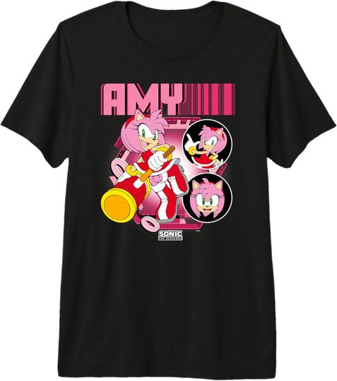Sonic The Hedgehog Amy Rose Multi Pose Poster Premium Tri-blend T-Shirt