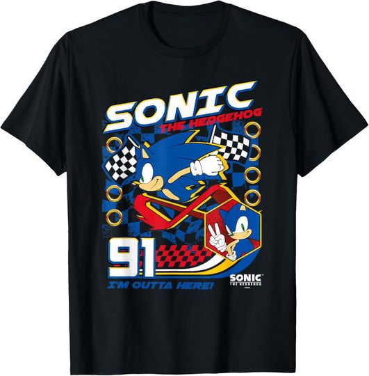Discover Sonic The Hedgehog 91 I'm Outta Here! Racing Poster T-Shirt
