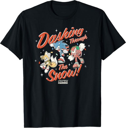 Discover Sonic The Hedgehog Christmas Dashing Through The Snow! T-Shirt