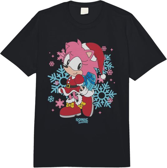 Discover Sonic The Hedgehog Christmas Amy Rose with Lovely Present Comfort Colors Adult Heavyweight T-Shirt