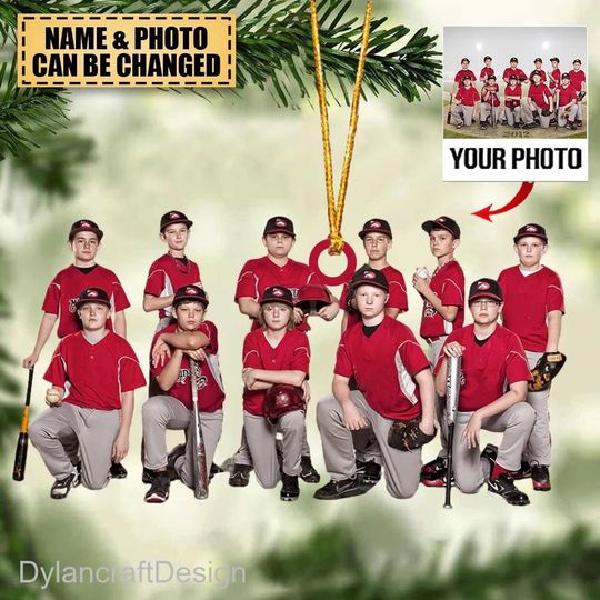 Discover Baseball Player Team - Personalized Custom Photo Acrylic Ornament - Christmas Gift For Baseball Players, Baseball Lovers