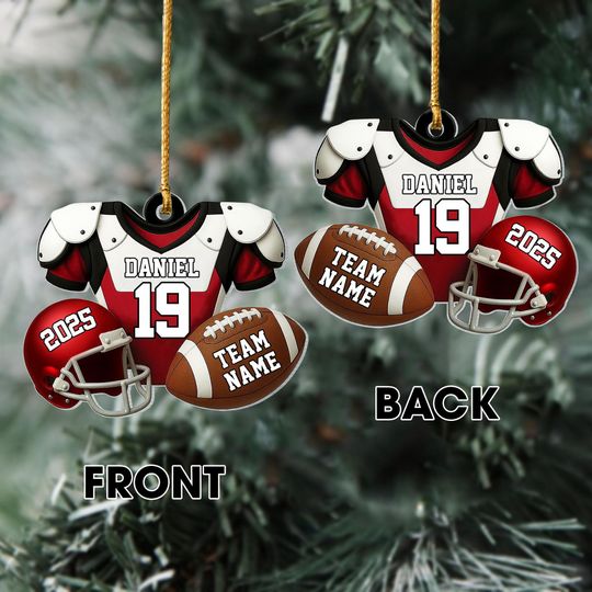 Discover American Football Christmas Ornament - Personalized Acrylic Gift For Football Players And Fans