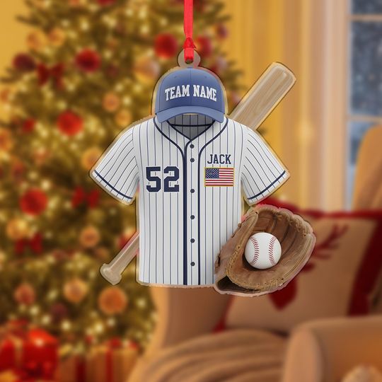 Discover Personalized Acrylic Baseball Jersey Ornament  Team Name Hanging Decoration