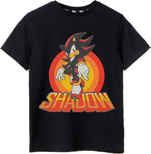Discover Sonic The Hedgehog Schwarz Jungen Schatten T-Shirt | Schatten-Charakter-Design