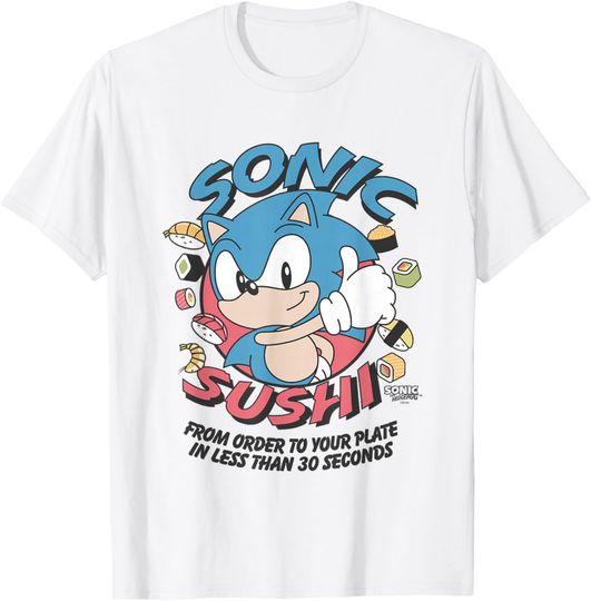 Discover Sonic The Hedgehog Sonic Sushi Less Than 30 Seconds Vintage T-Shirt